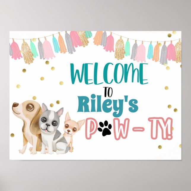 Adopt a puppy, Pawty, Puppy party, Kids part, Pupp Poster (Front)