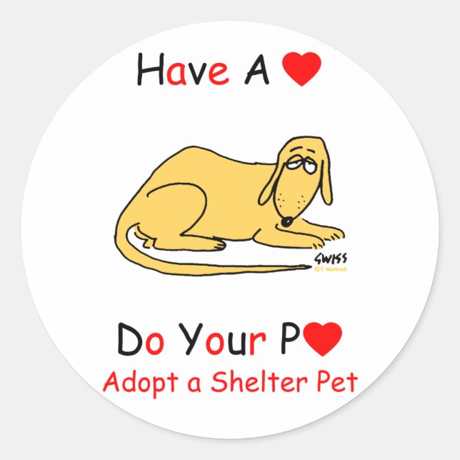 Adopt a Shelter Animal Classic Round Sticker (Front)