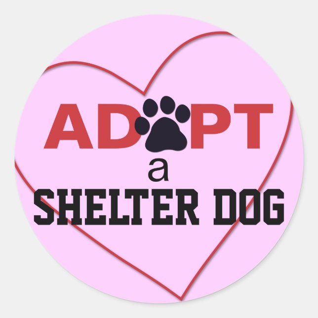 Adopt a Shelter Dog Classic Round Sticker (Front)
