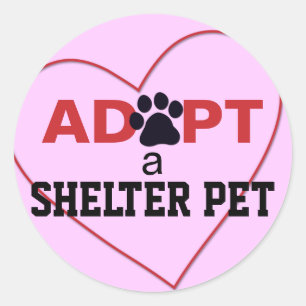 Adopt a Shelter Pet Classic Round Sticker