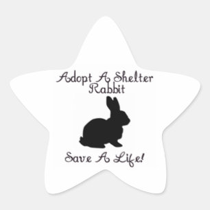 "Adopt A Shelter Rabbit, Save A Life!" Stickers