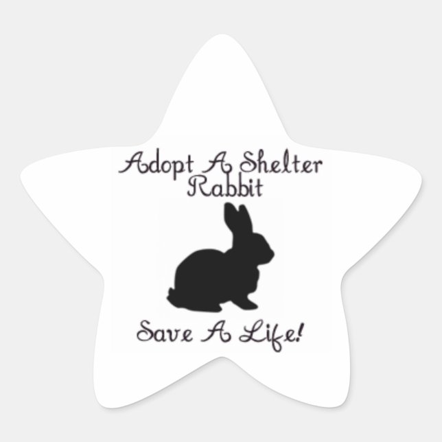 "Adopt A Shelter Rabbit, Save A Life!" Stickers (Front)