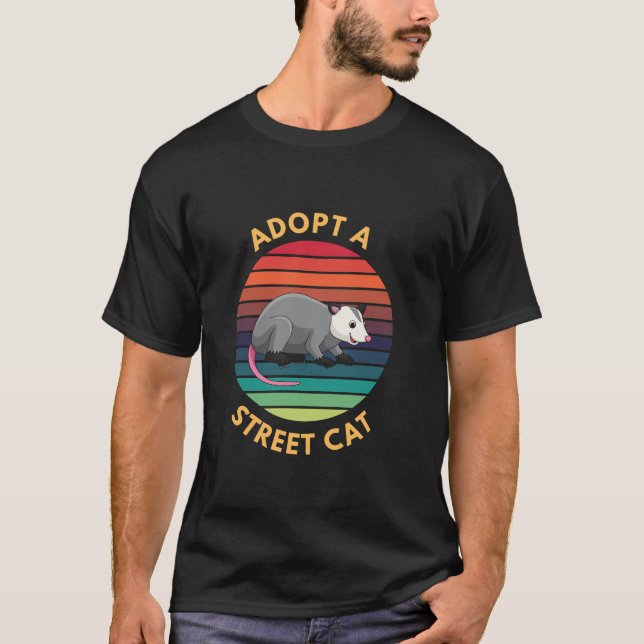 Adopt a street cat | opossum T-Shirt (Front)
