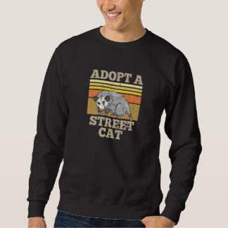 Adopt A Street Cat  Opossum Vintage Retro Sweatshirt
