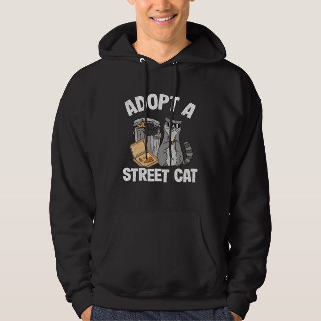 Adopt A Street Cat Trash Garbage Panda Pizza Racco Hoodie (Front)