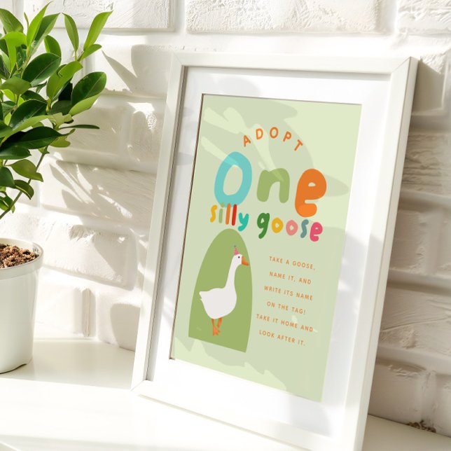 Adopt A Stuffie One Silly Goose 1st Birthday Favou Poster (Creator Uploaded)