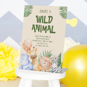 Adopt An Animal Children's Safari Birthday Pedestal Sign