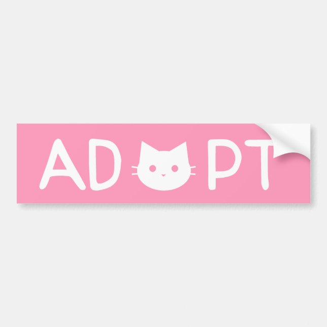 "ADOPT" Cat Bumper Sticker (Front)