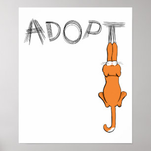 Adopt Cats Rusty™ Pet Adoption Poster