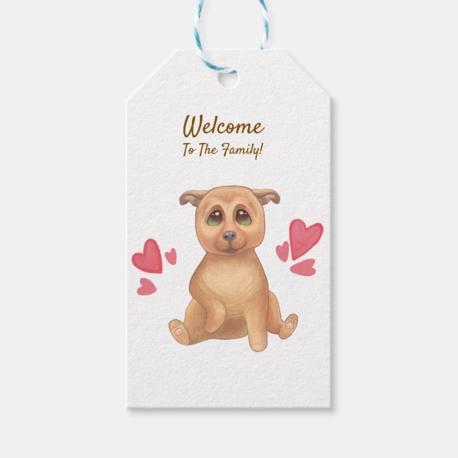  adopt day cute dog   gift tags (Front)