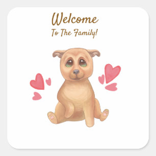  adopt day cute dog   square sticker