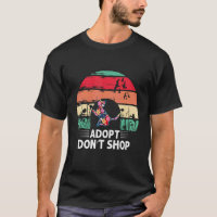 Adopt Do not Shop Cat Vintage Rainbow Retro Sunset