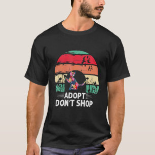 Adopt Do not Shop Cat Vintage Rainbow Retro Sunset T-Shirt