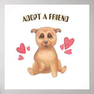 adopt dog kids poster