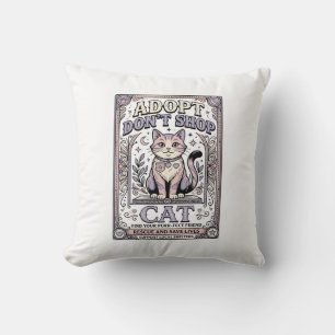 Adopt Don’t Shop Cat Cat Rescue Adoption Vintage V Cushion