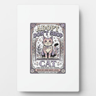 Adopt Don’t Shop Cat Cat Rescue Adoption Vintage V Plaque