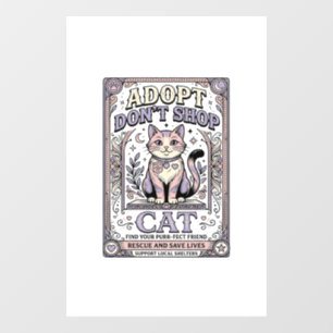 Adopt Don’t Shop Cat Cat Rescue Adoption Vintage V Window Cling