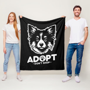 Adopt don't shop 3 fleece blanket