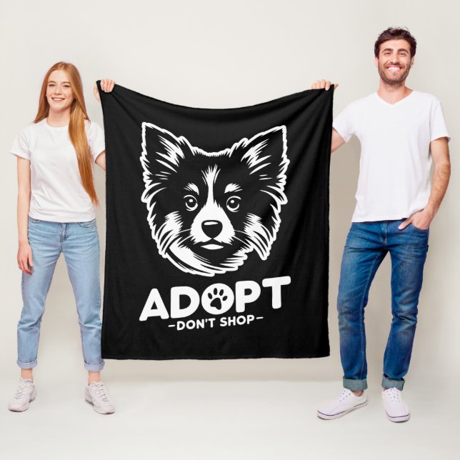 Adopt don't shop 3 fleece blanket (In Situ)