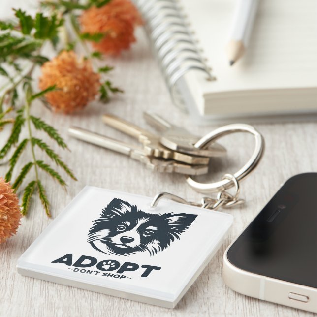 Adopt don't shop 3 key ring (Front Right)