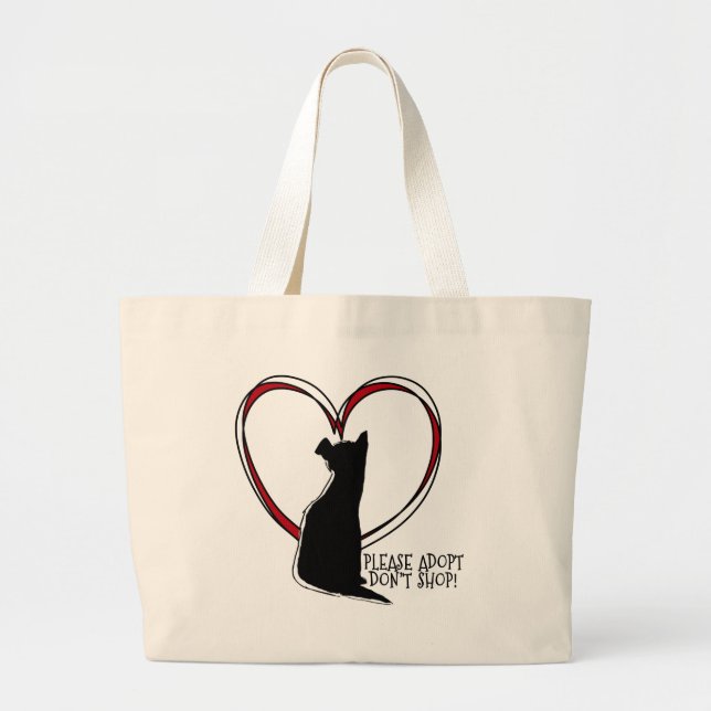Adopt! Don't Shop! | Animal Lover Large Tote Bag (Front)