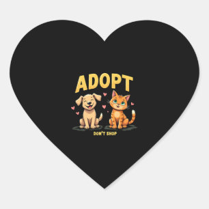 Adopt Don't Shop - Cute Pet Rescue Animal Lover Heart Sticker