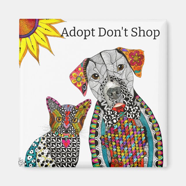 Adopt Don't Shop Dog and Cat Magnet (Front)