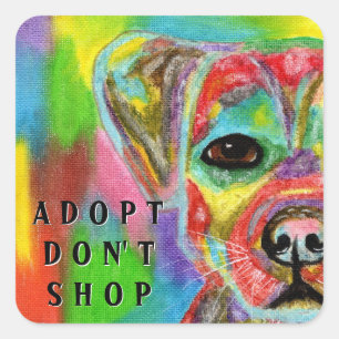 Adopt Don't Shop Dog Awareness Square Sticker