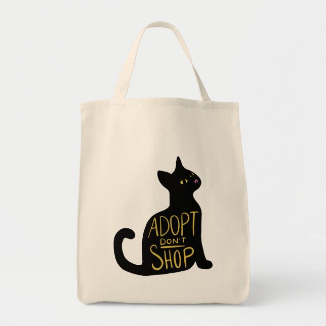 Adopt don't shop Feral Cat Rescue Tote Bag (Front)