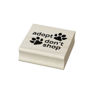 Adopt Don't Shop Paws Rubber Stamp