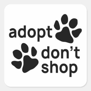 Adopt Don't Shop Paws Square Sticker