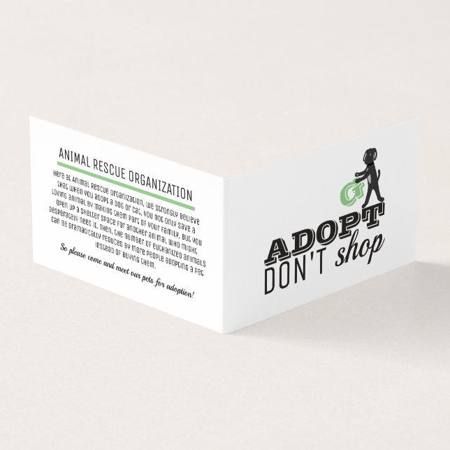 Adopt Don't Shop, Pet Adoption Detailed Business Card (Outside)