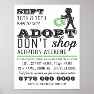 Adopt Don't Shop, Pet Adoption Event Advertising Poster