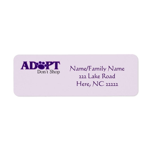 Adopt Don't Shop Return Address Labels (Front)