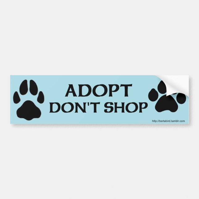 Adopt Don't Shop with dog and cat paw print Bumper Sticker (Front)