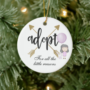 Adopt For All The Little Reasons - Custom Ceramic Tree Decoration