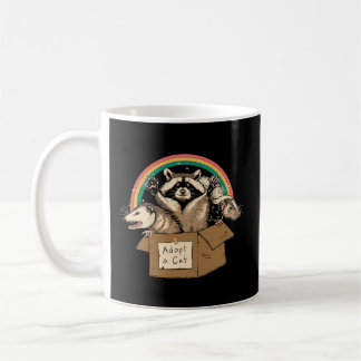 Adopt Forbidden Cats In Box Racoon Skunks Possum Coffee Mug