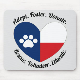 Adopt, Foster, Rescue Cats and Dogs in Texas Mouse Mat