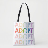 Adopt Hoof Stacked Text Rainbow