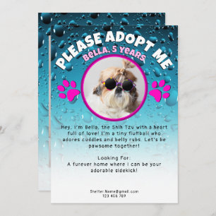 Adopt me dog custom 2 photo shelter animal rescue invitation