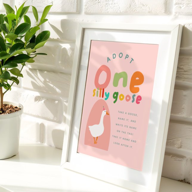 Adopt One Silly Goose Girls 1st Birthday Favour Poster (Creator Uploaded)
