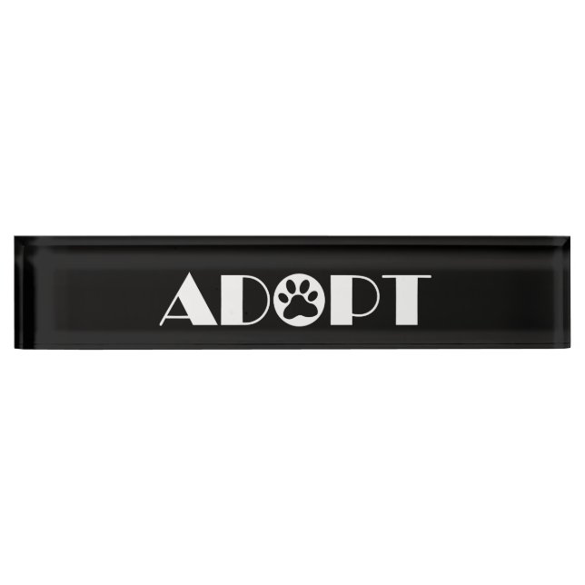 Adopt paw dog nameplate (Front)