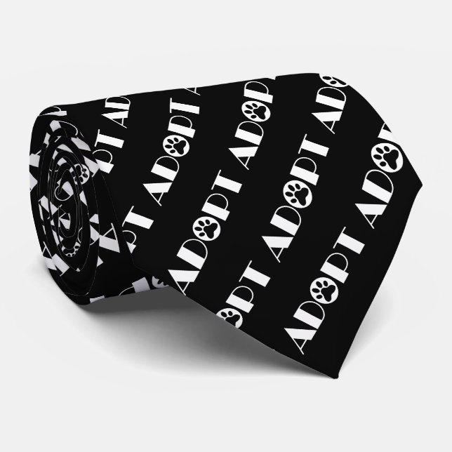 Adopt paw dog tie (Rolled)