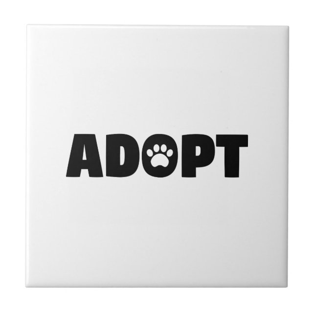 Adopt Paw Print Ceramic Tile (Front)