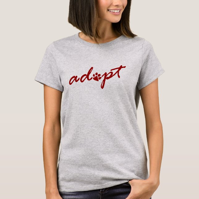Adopt Paw Script T-Shirt (Front)