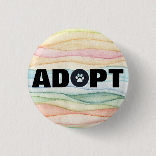 Adopt Pawprint  3 Cm Round Badge