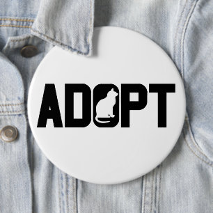 Adopt pets 6 cm round badge