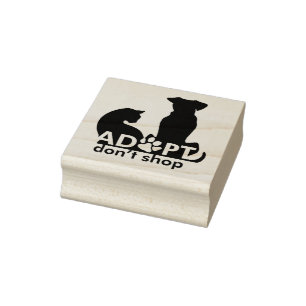 Adopt Pets Rubber Stamp