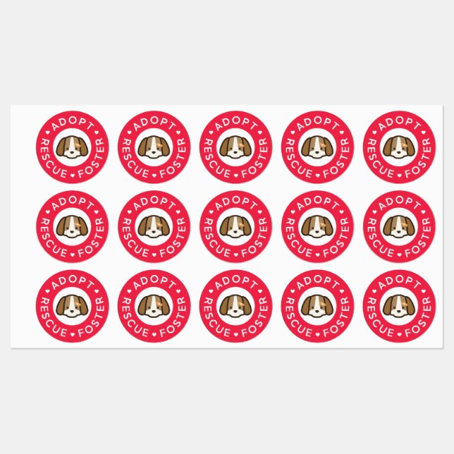 Adopt, Rescue, Foster | Cute Dog Bandaid (Sheet)