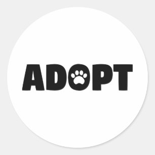 Adopt Rescue Paw Print Sticker